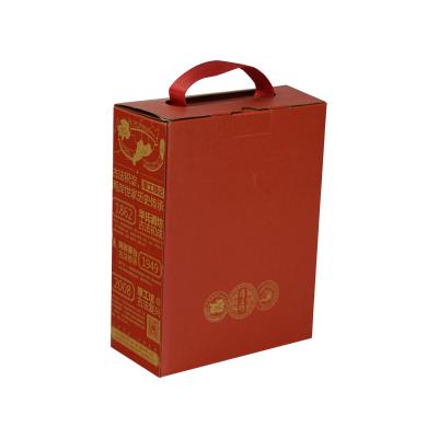 China China Best Recyclable Factory Promotional Products Recycle Corrugated Red Wine Kraft Paper Box for sale