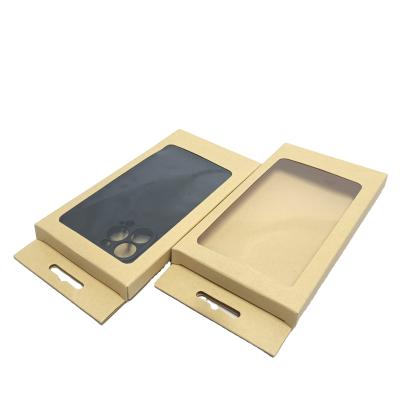 China Wholesale Custom B-Pack Recycled Materials Kraft Phone Case Box With PVC Window for sale