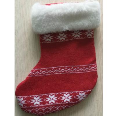 China Hot Selling Furry Yarn Knitted Gift Sock Christmas Stocking Custom For Party Ornaments for sale