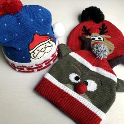 China COMMON High Quality Custom Kids Christmas Hat Winter Adult Beanie Sets Gift For Kids for sale