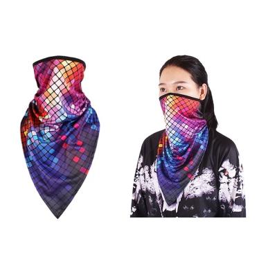 China Polyester Fashion Women Face Cover Scarf Floral Outdoor Anti Dust Sunscreen Chiffon Silk Scarves Ladies for sale