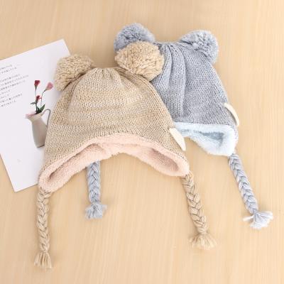 China Sports Set Winter Character Beanie Soft Cute Pom Pom Hat On Toddler Babies Outroom Factory Hot Sale for sale