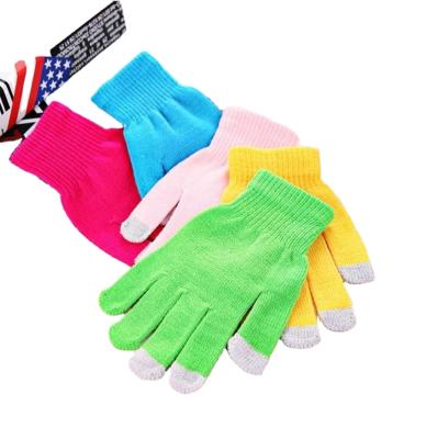 China Promotional Customized Anti-Puffiness Knitted Touch Screen Gloves Winter Mix Colors Microcurrent Magic Gloves for sale