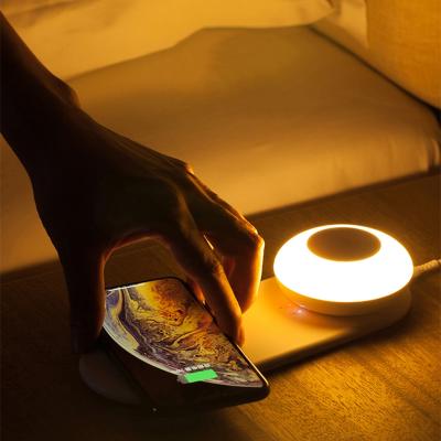 China Modern Smart Bedroom Bedside Lamp Touch Wireless Charging Magnetic Led Sensor Night Light for sale