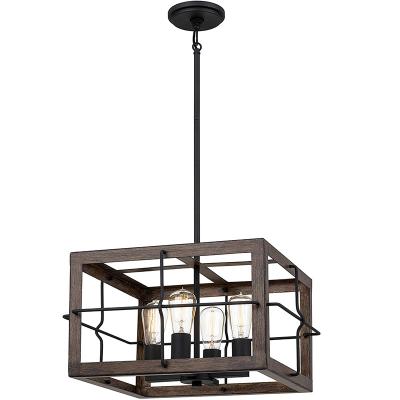 China Modern Rectangular Living Room Wooden Bar Dining Room Modern Farmhouse Island Light Kitchen Grain Amazon Industrial Chandelier for sale