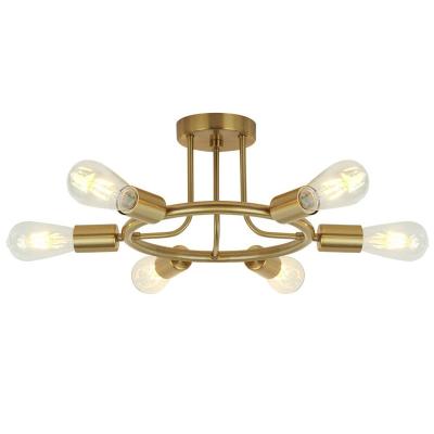 China Starburst Mount Ceiling Light Vintage Dining Room Chandelier Light Modern Industrial Semi Flush Island Lights for sale