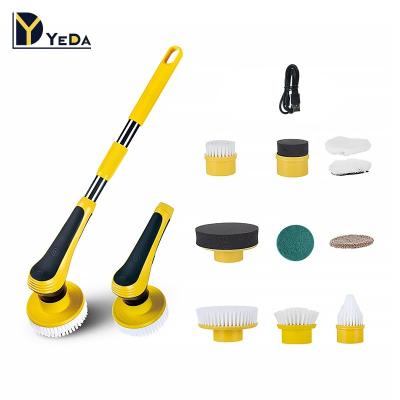 China Sustainable High Quality Round Floor Cleaning Brush Electric Power Handheld Scrubber for sale