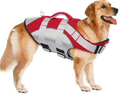 China Hot-selling Sustainable Pet Reflective Brand Cat Eye-Catching Safety Buoyancy Vest Summer Swimming Dog Life Vest Large for sale