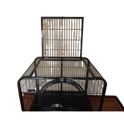 China Breathable Collapsible Stainless Foldable Metal Fencing Large Gold Security Create Apartment Show Door 48*2 Black Folding Pet Cage Dog for sale