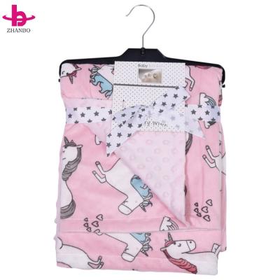 China 100% Polyester PORTABLE Mink Dot Baby Throw Blanket For Newborn Kids Cover Unicorn Super Soft Blanket for sale