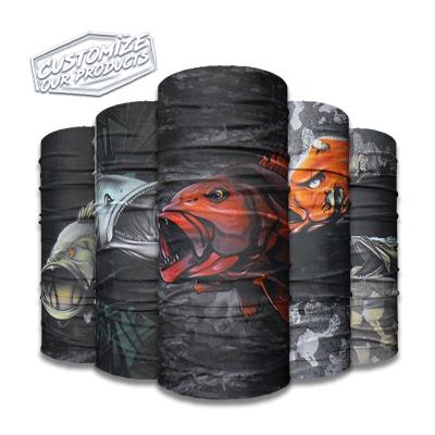 China Custom Bandana Seamless Elastic Promotion Tube Fish Polish Print Designer Headwear Seamless Fishing Bandana Neck Tube Bandana for sale