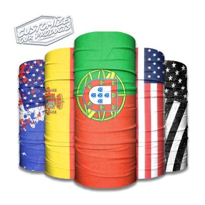 China Custom Unisex Bandana Tube Sports Spain Country Elastic Haitian Flag Seamless Protective Bandana Climbing Seamless Head Scarf LTB for sale