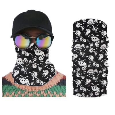 China Multi-function Muti-function skull face mask bandanas neck cuff headwear m sunscreen tube skull ghost bandana for sale