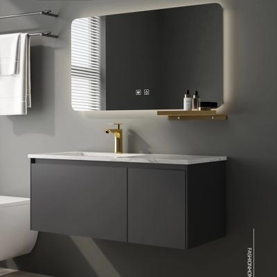 China Wholesale K328 Environmental Protection Simple Design Wall Mounted With LED Mirror Bathroom Vanity Wall Hung for sale