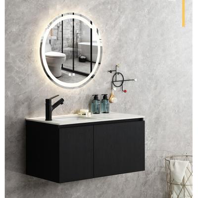 China Environmental protection K503 stylish tiny space rock slate countertop bathroom wall cabinet waterproof material design for sale