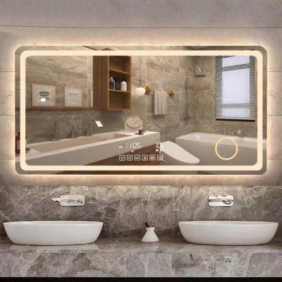 China K1011 Chaozhou Multifunctional Touch Screen Vanity LED Wall Light Smart Magnifying Bathroom Mirror for sale