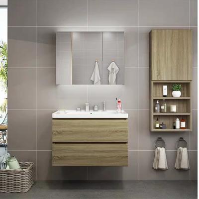 China Environmental Protection Design K401Simple Wall Hung Vanity With Basin One Piece Ceramic Bathroom Wood Cabinet for sale