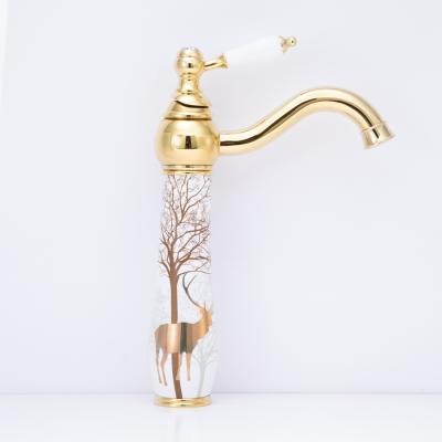 China Modern Stylish Apartment K1553 Bathroom Basin Ceramic Rose Gold Faucet for sale