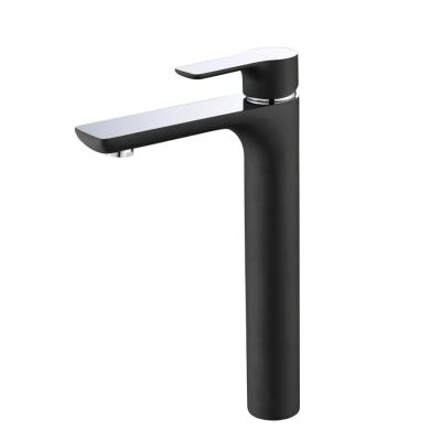 China Hotel KF2201 Modern European Style Single Handle Paint Black Faucet Bathroom for sale