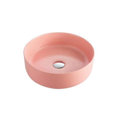 China Wholesale Easy Clean Ceramic Apartment Bathroom Wash Basin Matte Pink K2126MP Popular Basin for sale