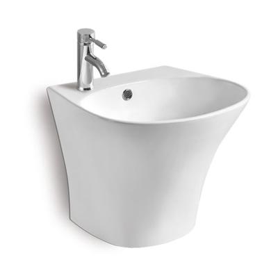 China K812 Hotel Easy Clean Wall Hung Modern Ceramic Bathroom Pedestal Sink for sale