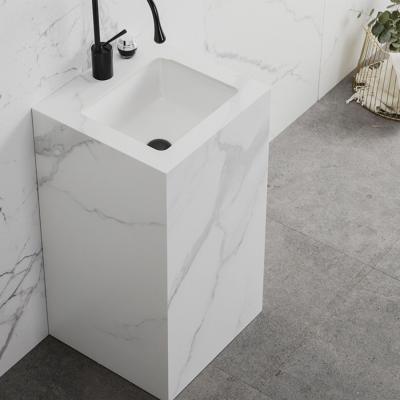 China 811 Luxury One Piece Wash Basin Pedestal Rock Slate Hand Wash Basin Pedestal Easy Clean With Ceramic Sink for sale