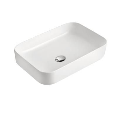 China Lavatory K2057 Rectangle Ware Table Top Easy Clean Bathroom Sanitary Art Ceramic Sink for sale