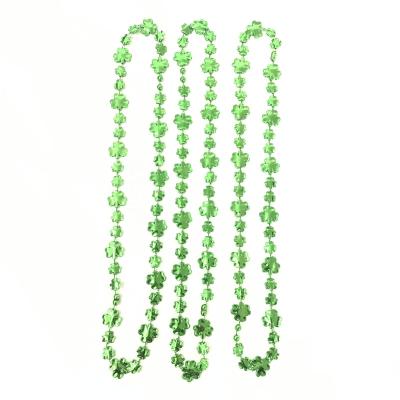 China Wholesale Party Supplies Factory St Patrick's Day Shamrock Bead Necklace for sale