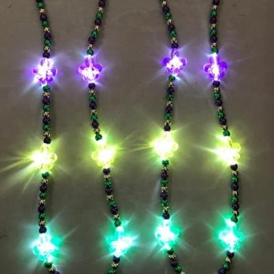 China Party Supplies Mardi Gras Party LED Glowing Bead Necklace for sale