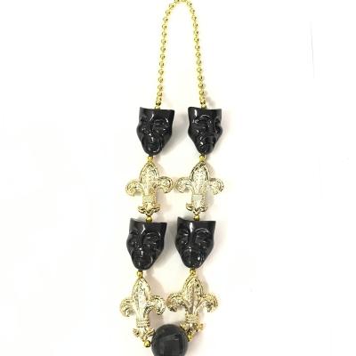 China Party Supplies Elephant Beads Black And Gold Plastic Halloween Party Necklace for sale