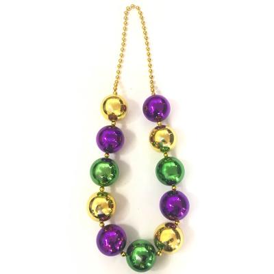 China Custom Costume Party Accessory Mardi Gras Bead Carnival Party Ball Large Bead Chain for sale