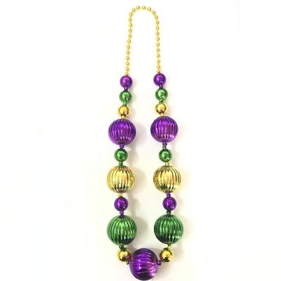 China Jumbo Beads Party Supplies Jumbo Big Mardi Gras Ball Bead Necklace for sale