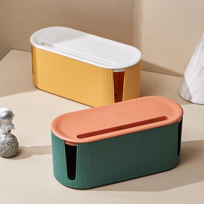 China Modern Plastic Cable Storage Box Cable Desk Organizer Box for sale