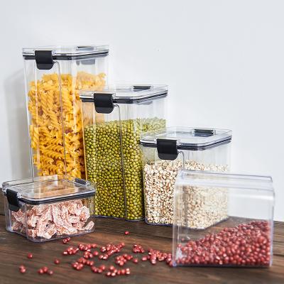 China Freshness Preservation 4pcs Clear Food Container Set Pantry Storage caja de almacenaje Plastic Kitchen Organizer Organizador de Cocina Number for sale