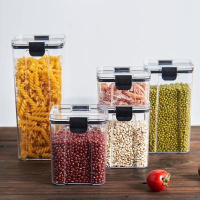 China Hot Selling Freshness Preservation 4 Pieces Airtight Plastic Organization Storage Box Set Storage Container Food Pantry Kitchen Organizer for sale