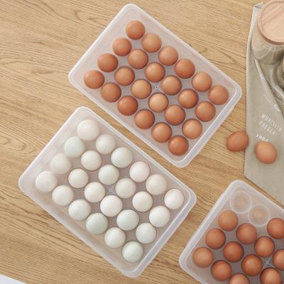 China Kitchen12 Organizers Traditional Stackable Storage Rack Egg Fridge Plastic Egg Trays With Lids for sale