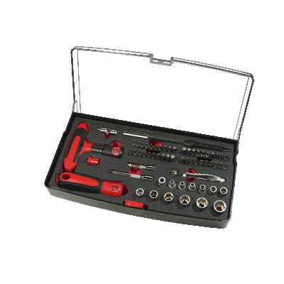 China Easy Carry Interchangeable 61 Pcs Plug Bit Set With T Bar Handle Bit Set for sale