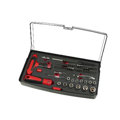 China Easy Carry Interchangeable 61 Pcs Plug Bit Set With T Bar Handle Screwdriver Bit for sale