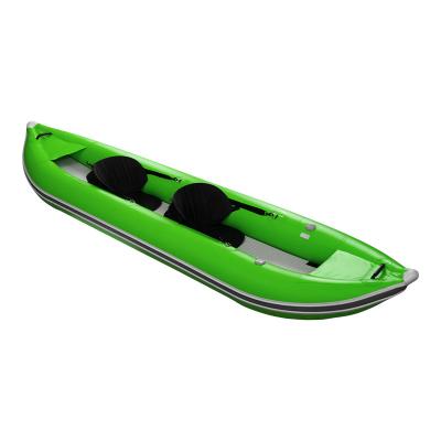 China Hot Selling Heavy Duty PVC Fabric Coated 3 Person Kayak Inflatable Fishing Canoe for sale