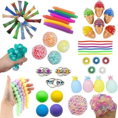 China 14pcs Silicone Restless Person Sensory Toys Set Pack-DNA Marble and Mesh Stress Relief Balls with Restless Person for sale