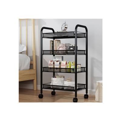 China The 5 Tiers Rotating Fruit Vegetable Storage Cart Rack Kitchen Rack Trolley Household Storage Rack for sale