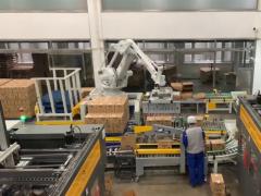 ABB palletizer operates stably and efficiently for box palletizing