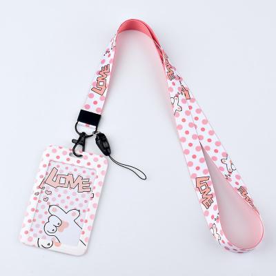 China Polyester ABS Plastic Custom Design Wonder Champion Google Cartoon Cute Flower Floral Lanyards for sale