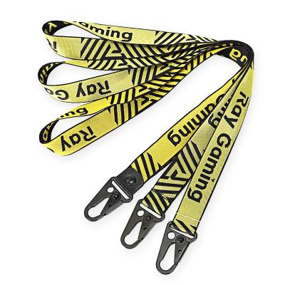 China Promotional Custom Woven Lanyard Polyester Jacquard Neck Lanyard ID Card Holder with Eagle Mouth Mountaineering Hook for sale