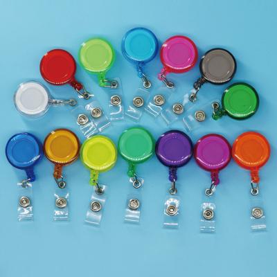 China Nurse Name Tag Holder Reel Yoyo Clear Blank Retract Badge Holder ID Card Holder with ID Clip for sale