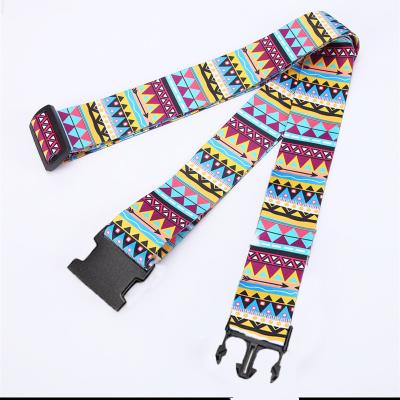 China Custom Luggage Travel Suitcase Tag Belt TSA Lock Sublimation Polyester Luggage Strap with Handle Scale for sale