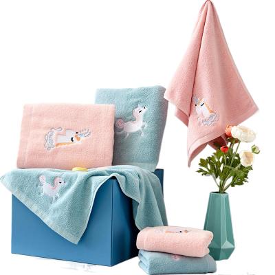 China Manufacturer direct sales QUICK DRY blue cheap 100% cotton bath towel set bath towel gift set for sale