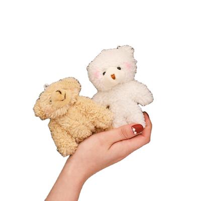 China Factory direct sales plush++ pp cotton plush+ teddy bear key chain key chain cute white plush toys doll accessories for sale