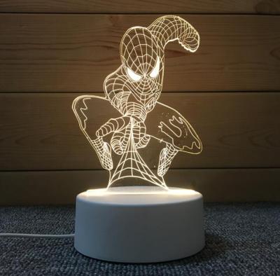 China EUROPEAN Spiderman Ultraman Superman Small Anime 3D Night Light Table Lamp Boy Gift Kindergarten Creative Gift for sale