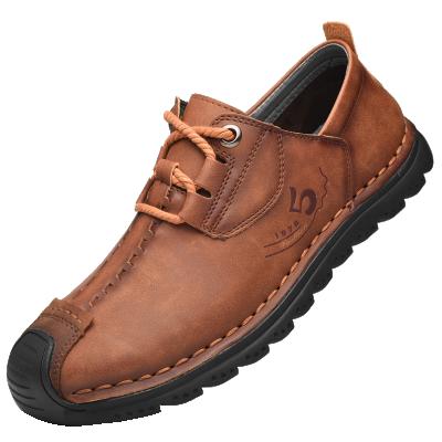 China Mature FG Flat Genuine Leather Shoes Lightweight Cowhide Large Size For Men for sale